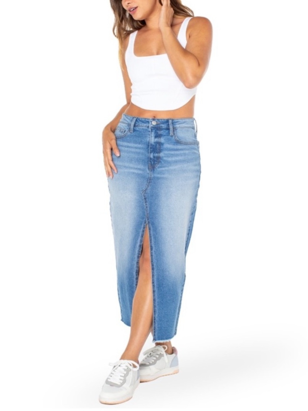 Celebrity Pink Long Denim Skirt size 5/27